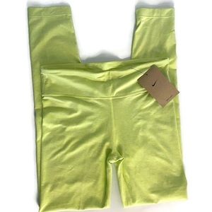 Nike Legging Trainers Dry Fit Size Large Vibrant Lime Green Yellow Work Out